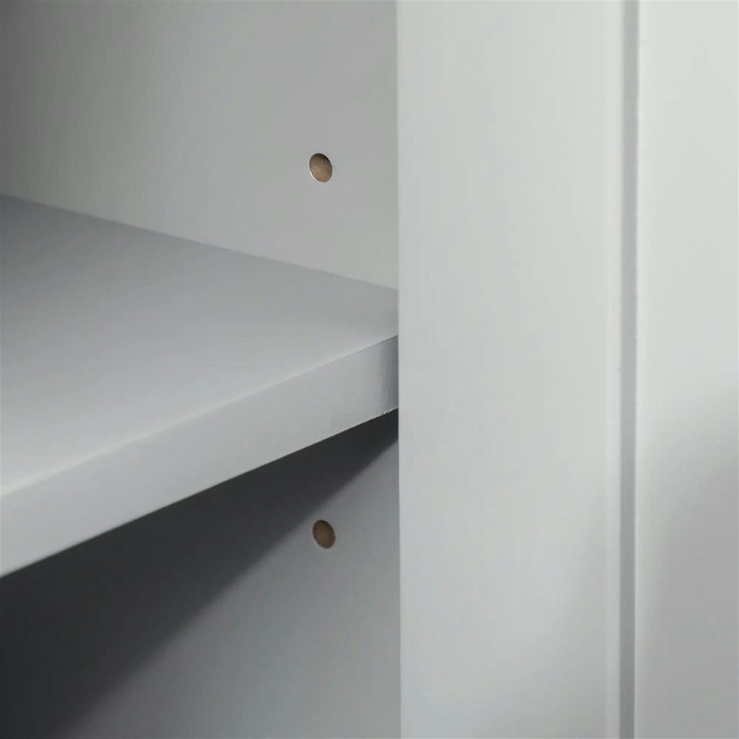 Demi Bonn 23" Bathroom Vanity with Open Bottom Shelf, U-Shape Cut-Out and Adjustable Shelf, Pedestal Sink 2-Door Cabinet, Under Sink Cabinet, Gray