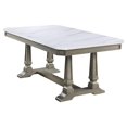 thumbnail image 4 of ACME Zumala Wooden Dining Table with Trestle Base in White and Weathered Oak, 4 of 7