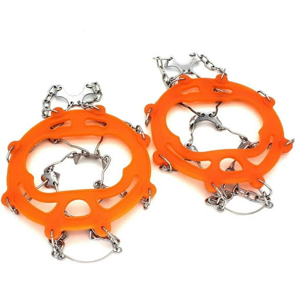 Traction Cleat Snow-Slip Shoe Covers, Winter Non-Slip Stretch Footwear Crampons, Suitable for Hiking On Snow and Ice (Color : Black)