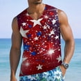 thumbnail image 2 of Vamuko 250 Anniversary Usa Shirts Men V Neck Graphic Usa Flag Tank Top Patriotic Short Sleeve Red Blue and White Tanks We the Peaple Muscle Tshirts Hot Pink 2XL, 2 of 8