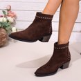 thumbnail image 4 of Mfakffe Boots for Women Versatile Pointed Toe Block Heel Fashion Non Slip Ankle Bootie Casual Comfortable Back Zipper Warm Soft Outdoor Shoes, 4 of 4