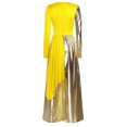 thumbnail image 2 of iiniim Women Metallic Liturgical Praise Dance Costume Loose Fit Wide-Leg Choir Jumpsuit Worship Dancewear Yellow XXL, 2 of 4