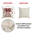 thumbnail image 2 of Twfbrm Christmas Pillow Covers 18x18in, Red White Linen Square Zippered Christmas Cushion Covers, Christmas Decorations Soft Throw Pillows Covers for Xmas Bed Sofa Couch Home Decor on Clearance - Bell, 2 of 2