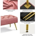 thumbnail image 5 of LYYHTY Dining Bench, Button-Tufted Upholstered Bench with Gold Metal Base for Kitchen, Living Room, Entryway - Pink, 5 of 10