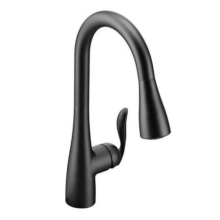 Open Box Moen 7594BL Matte black one-handle pulldown kitchen faucet