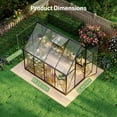 thumbnail image 3 of Sylviera 6x7.5ft Outdoor Walk-in Greenhouse with Thermometer Hygrometer, Heavy-Duty Polycarbonate Green House with Reinforced Aluminum Frame for Garden, Backyard, and Winter Planting, 3 of 9