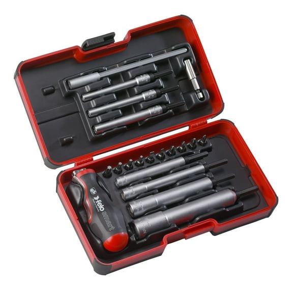 Ensemble Engineer Felo de 21 pièces avec un tourne-écrou M-Tec, un tournevis et une poignée combinés en une seule unité et un coffret StrongBox