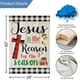 thumbnail image 2 of Christmas Garden Flag 28x40 Double Sided, Burlap Large Jesus is The Reason for The Season Garden Yard Flags for Xmas Merry Christmas Winter Outside Outdoor House Decor (ONLY FLAG), 2 of 6