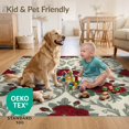 thumbnail image 4 of ODIKA 5'x7' Ultra-Soft Area Rug, Circle Semi Botanical Print Featuring Clustered Arrangements None Washable, Bare feet friendly, Silk-Touch for Bedroom Home office, 4 of 7