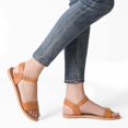 thumbnail image 4 of Sandalia DREAM PAIRS HOBOO-N para mujer con tira al tobillo plana color tan, 4 of 5