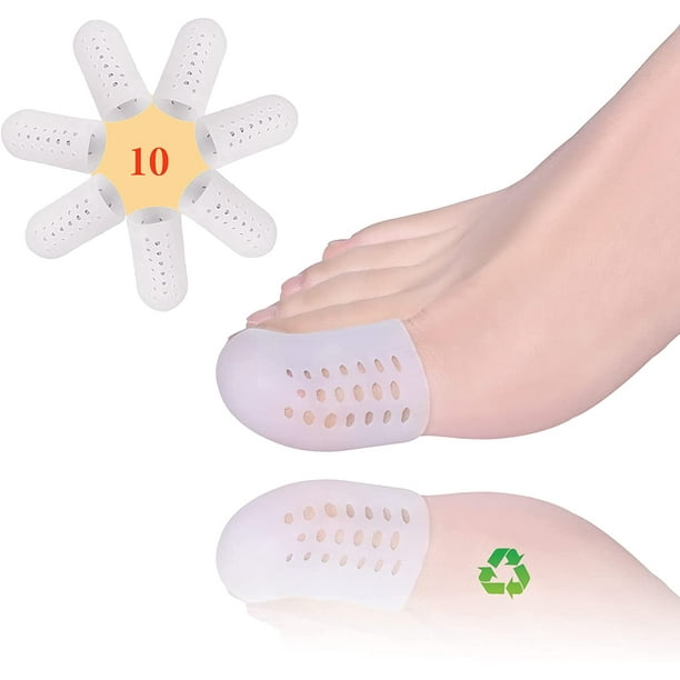 Roofei Big Toe Protector, 10PCS Breathable Gel Toe Cap Silicone Toe Cover  Sleeves with Holes, Provides Relief from Missing or Ingrown Toenails,  Corns