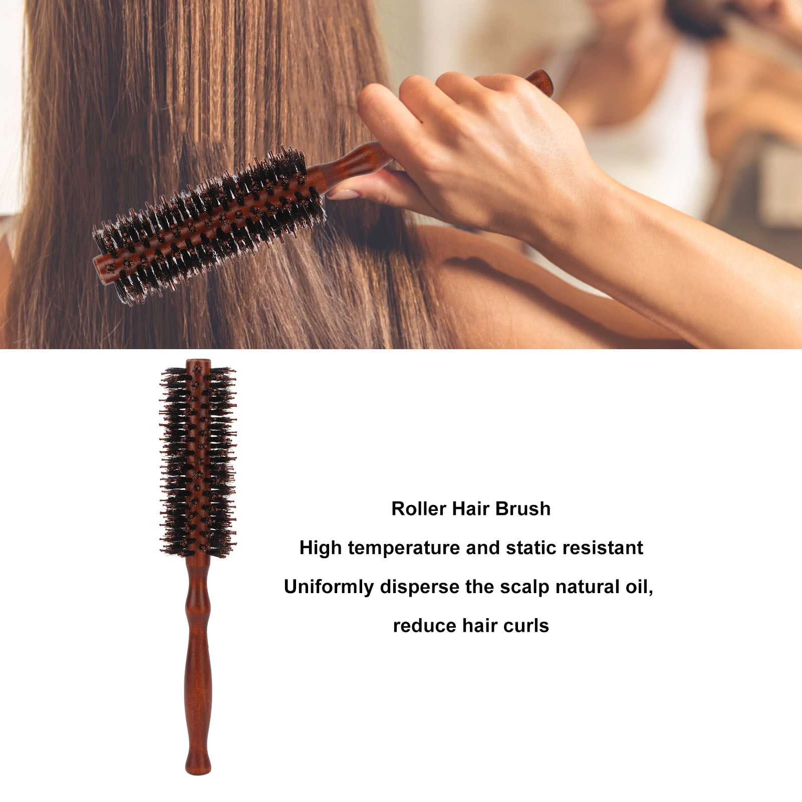 Round Brush for Blow Drying 3PCS Roller Hair Brush with Wooden Handle Antistatic Styling Comb for Straight Curly Long Short Hair Walmart