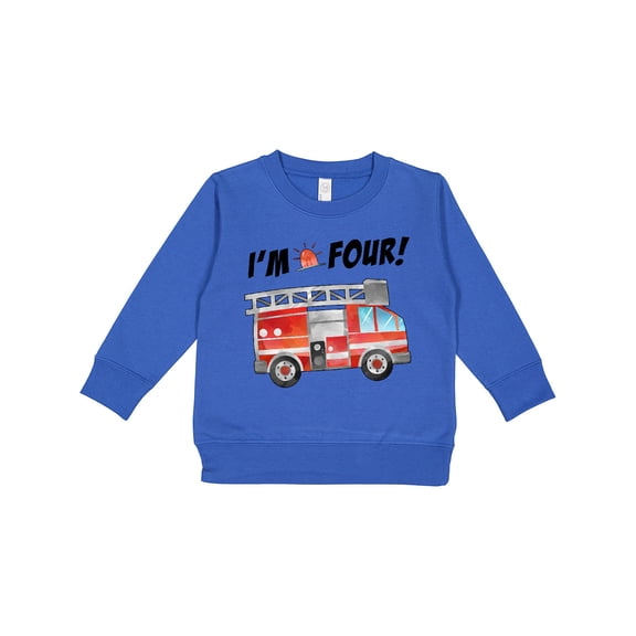 Inktastic I'm 4 Fire Truck 4th Birthday Toddler Sweatshirt