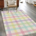 thumbnail image 2 of Area Rugs 2.7'x5', Green Beige Plaid Carpet for Living Room Bedroom Dining Room, Farmhouse Art Checkered Rustic Throw Kitchen Rugs Non Slip Washable Rectangle Indoor Outdoor Rugs, 2 of 8