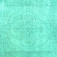 thumbnail image 1 of Ahgly Company Indoor Square Persian Turquoise Blue Traditional Area Rugs, 3' Square, 1 of 4