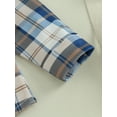 thumbnail image 6 of Liacowi Toddler Boys Fall Outfits Plaid Buttons Long Sleeve Hoodies Shirts and Solid Color Long Pants 2Pcs Clothes Set, 6 of 8