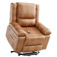 thumbnail image 1 of Garvee Power Lift Recliner Chair - Heat and Massage, Adjustable Back and Legs,Pu Leather,Retro Color, 1 of 7