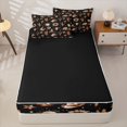thumbnail image 4 of Homewish Vintage Cowboy Boots Zipper Full Size Comforter Sets with Fitted Sheet and 2 Pillowcases,Retro Floral Cactus Zipper Bedding Set,Black Brown,Black Reversible,4pcs, 4 of 8