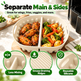 thumbnail image 5 of Reusable Divided Air Fryer Silicone Liner, Square Cooking Tray Insert, Raised Ridges for Grease Drainage, Built-In Side Handles for Easy Lifting, Akmoler, 5 of 8
