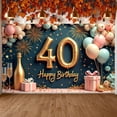 thumbnail image 3 of Gold Glitter 40th Birthday Banner Champagne Theme Display Balloon Decor Firework Design Milestone Celebration Backdrop for 40th Birthday Party Adult Celebration Photo Shoot, 3 of 9