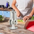 thumbnail image 4 of 7-Piece Kitchen Utensils Set with Rotating Storage Stand, Multi Functional Cooking Gadgets Includes Stainless Steel Whisk, Grater, Bottle Opener, Strainer, Ideal for Home, Apartment, RV Essentials, 4 of 9