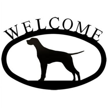 Village Wrought Iron WEL-243-S Welcome Sign-Plaque - Pointer - Dog