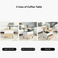thumbnail image 6 of 2 in 1 Coffee Table Modern Multi-functional Dining-table with Dual Lift Top and Drawer, Extendable Sofa Side Table with Hidden Storage Compartment for Living Room Dining Room, 6 of 9