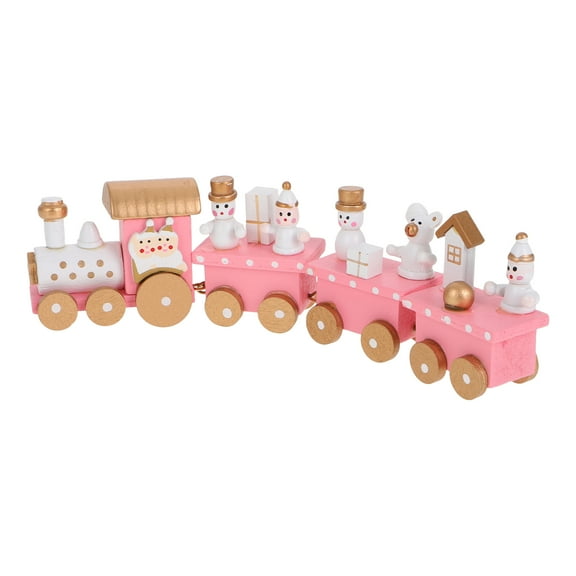 LITINKIMI Winter Wonderland Wooden Mini Train Set for Christmas Party Decorations Under Tree