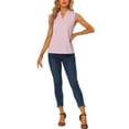thumbnail image 2 of INSPIRE CHIC Blouse Basique Sans Manches à Col en V pour Femmes Bureau Travail L Rose, 2 of 6