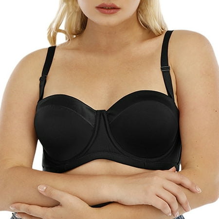 

URMAGIC Women s Smooth Full Coverage Underwire Bras Strapless Anti-slip Bra 34D-44D