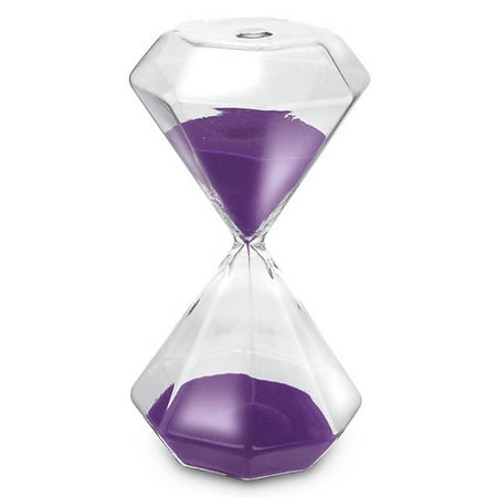 Optical Crystal Diamond Paperweight - KOVOT KO-215 15 Min Diamond Shape Hourglass Sand Timer & Paperweight, Purple