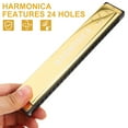 thumbnail image 3 of OULII Small Metal Harmonica with 24 Holes for Easy Playing and Portable Use in Gold, 3 of 8