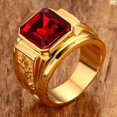 thumbnail image 2 of Anillo de piedras preciosas de dragón dorado de moda Vintage para hombre, 2 of 3