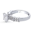 thumbnail image 3 of BERRICLE Sterling Silver Solitaire Wedding Engagement Promise Rings for Her, 1.2 Carat Princess Cut Cubic Zirconia CZ Ring Size 4, 3 of 9