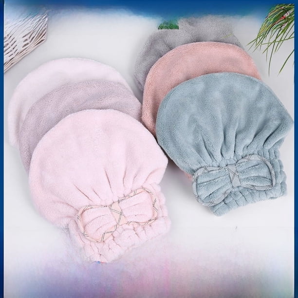 Gorro de pelo seco de vellón de coral liso para mujer, bonito gorro de ducha de secado rápido, absorbente de agua, gorro de princesa Baotou, moda para estudiantes
