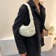 thumbnail image 5 of Bolso de hombro de tela Oxford para mujer, pliegues, bordado de rombos, diseño de bolso para axilas, bolsos simples para mujer, color blanco TUNC Sencillez, 5 of 5