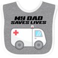 thumbnail image 3 of Inktastic My Dad Saves Lives Ambulance Boys or Girls Baby Bib, 3 of 4