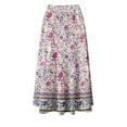 thumbnail image 4 of Crunowin Long Skirts for Women Floral Print High Waist Summer Beach Bohemian A Line Maxi Skirts Purple Size S, 4 of 5