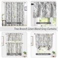 thumbnail image 5 of Grey 52"W x 14"L (Pack of 1) Tree Branch Linen Lined Room Darkening Valance, 5 of 8