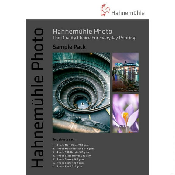 Hahnemuhle A3  Photo Sample Pack, 13x19", 7 Samples, 14 Sheets
