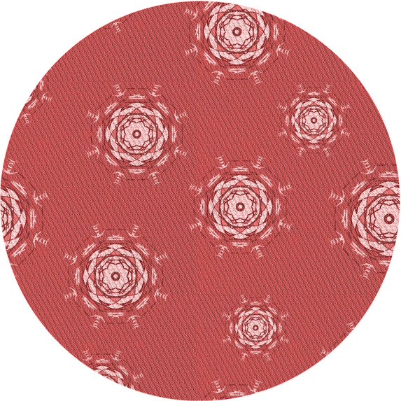 Ahgly Company Machine Washable Indoor Round Transitional Red Area Rugs, 8' Round