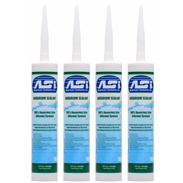 Black Aquarium Silicone Sealant 10.2 Fluid oz Cartridge 4 Pack