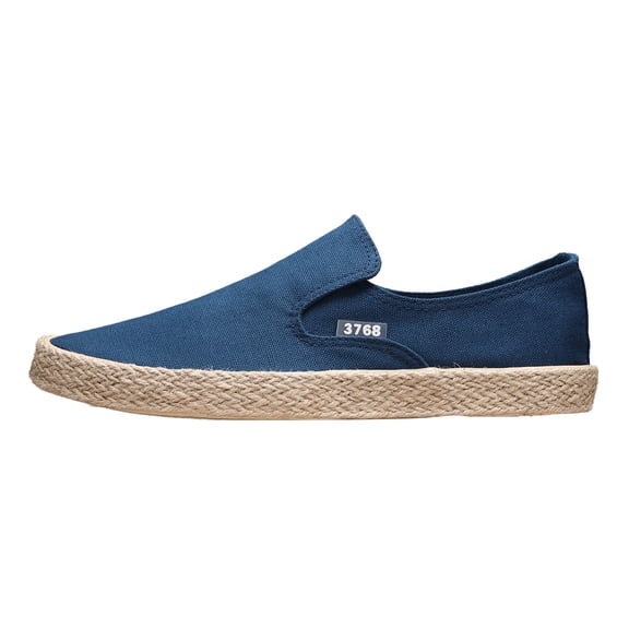 GiLiling Men's Slip-On Shoes Canvas Upper Jute Trimmed Rubber Sole Casual Loafers Lightweight Footwear for Everyday Outdoor Walking