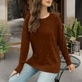 thumbnail image 7 of UQJfacai Long Sleeve Shirts for Women Ribbed Knit Tunic Tops Side Split Loose Fit Dressy Crewneck Pullover Sweaters Fall Clothes, 7 of 7