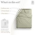 thumbnail image 4 of Threadmill Cotton Queen Sheet Set | 100% Cotton Sheets for Queen Size Bed | Damask Jacquard Queen Bed Sheets Set with 16” Deep Pocket | Soft Sateen Weave 4-Piece Cooling Bedding Set | Sage, 4 of 9