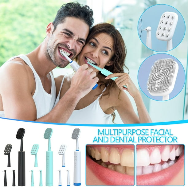 Fiudx Limpiador Facial, Cepillo de Silicona Suave para La Piel, Limpieza Dental y Cuidado Facial, Apto para Pieles Sensibles, Uso Diario Eficiente, Incluye 2 Cabezales de Cepillo de Dientes, Juego Mu