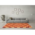 thumbnail image 3 of Ahgly Company Indoor Rectangle Checkered Orange Modern Area Rugs, 6' x 9', 3 of 4