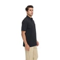 thumbnail image 6 of Zfeel Breathable Polyester Polo for Men, Short Sleeve Collared Classic Polo Shirt, Black, S, 6 of 6