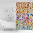 thumbnail image 4 of Extra Long Shower Curtain 72x84 Inch, Spring Floral Shower Curtain Waterproof Bathroom Decor Pastoral Colorful Botanical Summer Fabric Bath Curtain Set Accessories with Hooks, 4 of 6