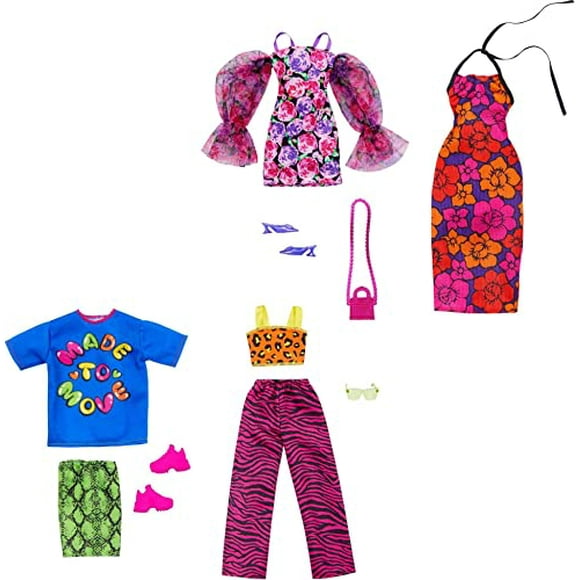 Barbie Ropa Moda y Accesorios 2-Pack Dolls 2 Dres